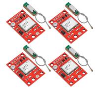 4 Pack GY-NEO6MV2 NEO-6M GPS Module - Flight Controller Module Board 3V-5V with Super Strong Ceramic Antenna Compatible with Ar duino ESP 32 Rasp Berry P i EEPROM APM 2.5 (Red)