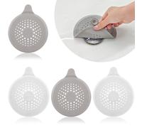 4 Pack Hair Catcher for Shower Drain with Strong Suction Cup,Silicone Sink Strainer Protector Shower Drain Cover Hair Stopper Trap Sink Filter for Bathroom Bathtub Kitchen Sink