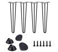 4 Pack Hairpin Legs 86cm Black Satin Metal Table Legs - Heavy Duty Steel Stands for Coffee Table Modern Desk & Nightstand - Stylish Home Furniture Upgrade
