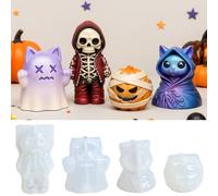4 Pack Halloween Candle Moulds, Reusable Silicone Moulds for Candle Making