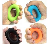 4 Pack Hand Grip Strengthener Rings Finger Exerciser Grip Strength Trainer Silicone Squeezer Gripper for Muscle Strengthening Training Forearm Grip Workout Stress Relief Rehabilitation 30LB-60LB