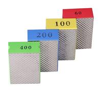 4 Pack Hand Polishing Pads, 60 120 200 400 Grit Sanding Blocks for Tile Stone Trimming Deburring Grinding Polishing and Sharpening Edges