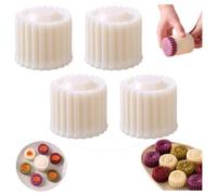 4 Pack Hand Press Mooncake Moulds with Two Patterns | Reusable Double Ended Baking Press Set for Cookies Pastries Shaped Dough and Homemade Dessert Decoration(4pc)