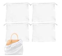 4 Pack Handbag Dust Bags with Drawstring, 30 x 40 cm Soft Washable Storage Covers for Purses Totes and Shoulder Bags, Reusable Closet Organizer Sleeves for Travel and Home Protection