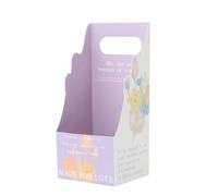 4 Pack Handheld Flower Box Paper Bags,Floral Design Florist Bouquet Packaging Purple Blue Pink White Flower Gift Wrap Paper Boxes for Mother's Day Engagement Valentines Weddings Parties DIY Craft