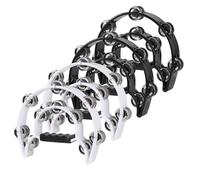 4 Pack Handheld Tambourine with Metal Jingles , Panderos Para Adultos, Double Row Tamborines Musical Instrument, Half Moon Percussion Musical Tambourine for Church, Party, KTV