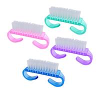4 Pack Handle Grip Nail Brushes, Colorful Mini Fingernail Brush, Hand Scrub Cleaning Brushes for Nails and Toes, for Women Men