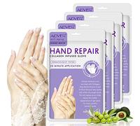 4 Pack Hands Moisturizing Gloves, Hand Spa Mask Infused Collagen, Serum + Vitamins + Natural Plant Extracts for Dry, Cracked Hands, Moisturizer Hands Mask, Repair Rough Skin for Women&Men