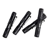 [4 Pack] Hatori Super Small Mini LED Flashlight Set Battery-Powered Handheld Pen Light Tactical Pocket Torch with High Lumens for Camping, Outdoor, Emergency, Everyday Flashlights, 3.55 Inch