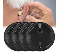 4 Pack Hearing Aid Filters, Wax Guards for Hearing Aids, Cerumen Filter Baffle, Hearing Aid Accessories for Phonak, Professional Reusable Ear Wax Protection(Black)