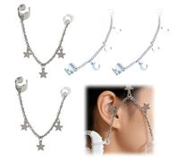 4 Pack Hearing Aid Security Clips Universal Anti-Loss Lanyard with Star and Moon Charms Retention Clip to Prevent Loss for Hearing Aids and Amplifiers