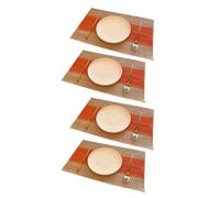 4 pack heat resistant dining table mats for commercial and home use, crafted with robust jute to shield tables from hot dishes and spills in busy kitchen environments (tangerine orange)