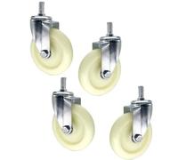 4 Pack Heavy Du 75mm Nylon Swivel Caster Wheels with Brake M14 Threaded Stem Non Slip & Wear Resistant Ideal for Industrial Fur & Equint