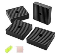 4 Pack Heavy-Duty Anti-Vibration Pads - Solid Rubber 4"x4"x1" | Noise Dampening, Slip-Resistant Pads for Air Compressor, Generator, Washer, Dryer, HVAC Equipment