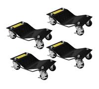 4-Pack Heavy Duty Car Moving Wheel Dolly Set - 680kg Capacity per Skate with 360° Swivel Casters & Locking Brakes for Vehicle Positioning, Garage Workshop, Auto Repair, Trucks, ATVs - Black