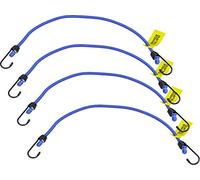 4 pack Heavy Duty Elastic Military Bungee Cords Basha Bivvy Bivi Luggage Caravan Camping - 8mm Savage Island Branded (Light Blue, 24")