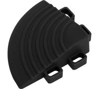 4 Pack Heavy Duty Floor Tile - Pp Plastic - 60 X 60mm - Black Corner Piece