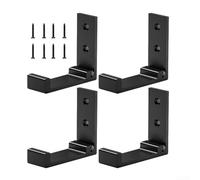 4 Pack Heavy Duty Foldable Wall Hooks Hangers for Home Office Kitchen, Space Saving Rust Resistant Coat Hooks, Black Rose Gold Silver(Black)