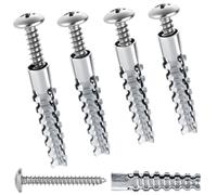 4 Pack Heavy Duty Hollow Wall Anchors with Screws, Ideal for Installation of Space Bathroom Heaters, Loose Hinge Hole Repair Kits, Concrete, Hollow, Wooden Wall (6x32mm) (Model: XD-2060HA)