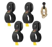 4 Pack Heavy Duty Magnetic Hook Straps, Magnetic Tool Holder, Magnet Garage Storage Hook Ties for Cord Cable Wire Rope Hose Organization in Workshop RV Pick-up Garden