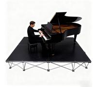 4 Pack Heavy Duty Portable Stage Platform with Aluminum Folding Legs, 3.3ft Square Anti-slip Stages Platforms Modular Unit for Exterior Event - Easy to Connect(H 60cm/24in)