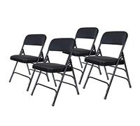 (4 Pack) Heavy Duty Premium Fabric Padded Steel Folding Chairs, Black (OEF2310)
