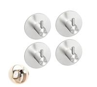 4 Pack Heavy Duty Self-Adhesive Hooks - Waterproof and Rustproof Sticky Hooks, Wall Mounted Towel Holder, No Nails Hook, for Towel and Key Storage, Easy Installation in Bathroom, Kitchen, and Office