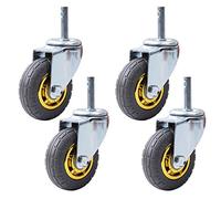 4-Pack Heavy-Duty Swivel Casters 360° Rotating Rubber Wheels for Carts Industrial Use M14x60mm Replacement Wheel Mobile Trolley Casters Universal Fit