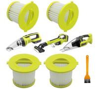 4 Pack HEPA Filters Compatible with Ryobi 18V ONE+ Hand Vacuum Cleaners PCL704 Series, PCL705 Series, PCL700 Series, Also Compatible with HART 20-Volt Hand Vacuum HPHV34, HPHV33B, HPHV34B, HPHV33B