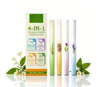 4 Pack Herbal Diffuser Inhaler Pen Set - Plant-Based Aromatherapy Nasal Stick for Breathe Cleanse, Sleep Support, Energy Boost & Refreshing Freshness, Sized Wellness Inhaler for Daily On-The-Go Use