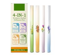 4-Pack Herbal Diffuser Pen with Mullein & Lavender - Natural Aromatherapy Inhaler for Relaxation, Energy & Sleep Support - Portable Wellness Stick (2400 Uses)