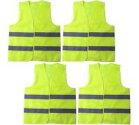 4 Pack Hi Vis Vests,Hi Vis Safety Vests with 2 Reflective Stripes,Night Workwear Reflective Vest,for Traffic Work, Running, Surveyor and Security Guard Construction Vest (4PCS Green)
