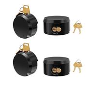 4 Pack Hidden Shackle Padlock Keyed Alike Heavy Duty Trailer Puck Black | Trailer Door Lock W/8 Keys, Anti Theft, 2-7/8" Solid Steel, for Trailers Trucks Vans, Shed Gates Garage