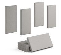 4 Pack High-Density Core with Fabric Cover Acoustic Panels - 24×12×2 In Self-Adhesive Soundproofing and Sound-Absorbing Wall Panels for Echo Reduction in Studio, Theater, or Recording (Pebble Gray)