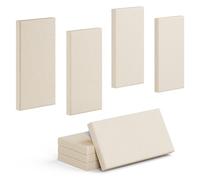 4 Pack High-Density Core with Fabric Cover Acoustic Panels - 24×12×2 In Self-Adhesive Soundproofing and Sound-Absorbing Wall Panels for Echo Reduction in Studio, Theater, or Recording (Cocoa Beige)