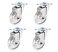 4-Pack High-Performance Polyurethane Casters 75mm No Marks Quiet Wheels for Carts Furniture Workbenches - Includes Screws Transparent Design Smooth Mobility