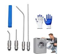 4 Pack High Pressure Washer Nozzle Kit for Washing Machine & AC Cleaning, 1/4 Quick Connect Stainless Steel Wand with Straight & Curved Needles, for Roof Deck Gutte (1 Set)