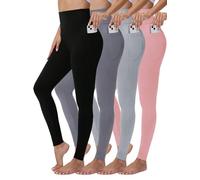 4 Pack High Waisted Leggings for Women-Soft Athletic Tummy Control Pants for Running Yoga Workout Reg & Plus Size (UK, Alpha, 3XL, Regular, Regular, #3)