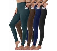 4 Pack High Waisted Leggings for Women-Soft Athletic Tummy Control Pants for Running Yoga Workout Reg & Plus Size (UK, Alpha, XXL, Regular, Regular, #4)
