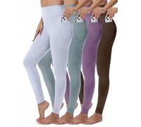 4 Pack High Waisted Leggings for Women-Soft Athletic Tummy Control Pants for Running Yoga Workout Reg & Plus Size (UK, Alpha, XL, Regular, Regular, #10)