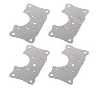 4 Pack Hinge Repair Plate Stainless Steel Hinge Tools Cabinet Repair Plate Kit Furniture Door Accessories Cabinet Brackets Kit Includes Fixing Screws with Hole