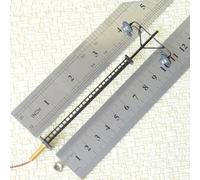 4 Pack HO Scale LED Yard Lights for Model Trains with Painted Metal Posts, Operating at 3V DC, Includes Resistors for 12V and 16V DC Connections (A)