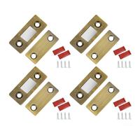 4 Pack Hole- Cabinet Latch for Doors and Drawers, Invisible Magnetic Door Catch with Screws, Strong Suction Metal Closure for Wardro(Green Bronze)