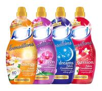 4 Pack Household Spanish Cleaning Products Fabric Softener Bundle Giftset - Zen, Passion, Dreams & Energy - Long Lasting Scented Clothes Conditioner - 1320ml Each 60 Washes Concentrated Laundry Care