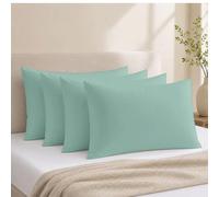4 Pack Housewife Pillowcases Duck Egg100% Egyptian Cotton 400TC Soft Linen