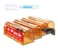4 Pack Humane Mouse Traps Indoor for Home, Live Mouse Traps No Kill, Reusable Mice Small Rat Trap Catcher for House & Outdoors