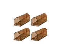 4 Pack Humane Mouse Traps - Reusable Plastic No-Kill Cage for Home & Garden, Brow The hot sale Brown One Size