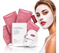 4-Pack Hydrogel Jelly Mask Korean - Overnight Treatment to Boost the Appearance of Elasticity & Refine Pores, Promotes a Plump, Radiant & Revitalized Skin Surface - Perfect Father's (Collagen mask)