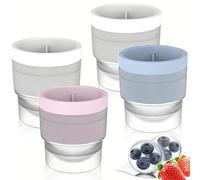 4 Pack Ice Ball Mould Set, 6cm Large Silicone Sphere Ice Cube Moulds, Stackable and Easy Release Ice Ball Maker for Whisky, Cocktails, Soft Drinks and Creative Recipes