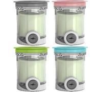4 Pack Ice Cream Pints and Lids Compatible with Ninja NC701UK NC700UK NC701 Series Creami Scoop & Swirl Soft Serve Makers, BPA-Free & Dishwasher Safe, 16oz Swirl Extra Tubs Containers
